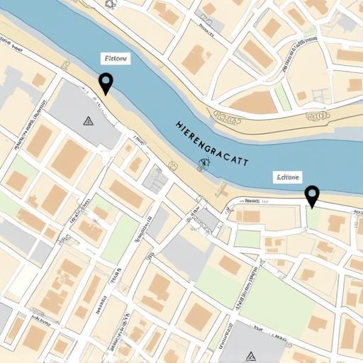 Kaartweergave kantoorlocatie Herengracht Amsterdam